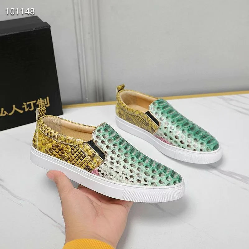 Men and Women Autumn Style Genuine Leather Casual Serpentine Flats