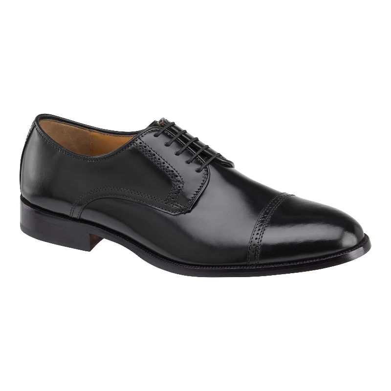 Johnston & Murphy MEN'S BRADFORD PERF CAP TOE 15-1771 BLACK