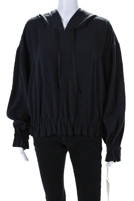 Modern Women's Fashion with Vintage Touches Adeam Womens Dahlia Hoodie Midnight Blue Modern Women's Fashion with Vintage Touches Adeam Womens Dahlia Hoodie Midnight Blue