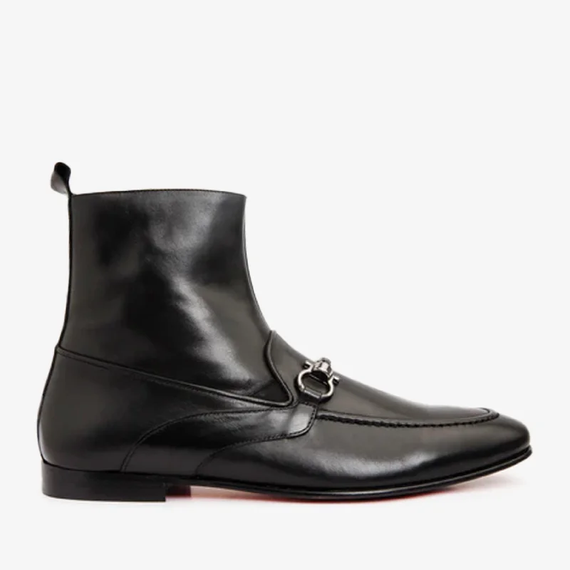 Men's Premium Boots The Baron Black Bit Zip-Up Dress Men Boot