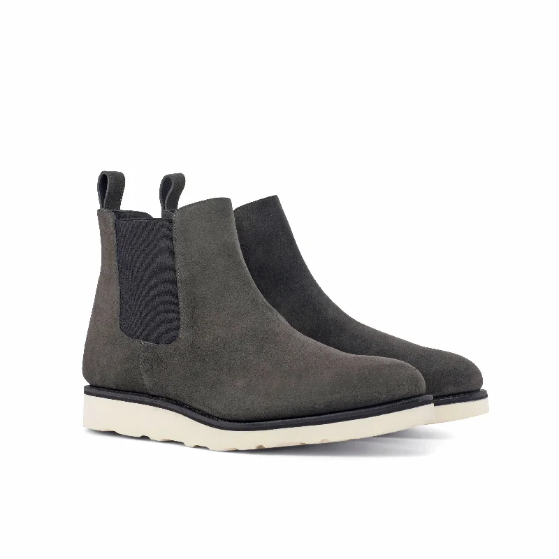 DapperFam Monza in Grey Men's Lux Suede Chelsea Boot