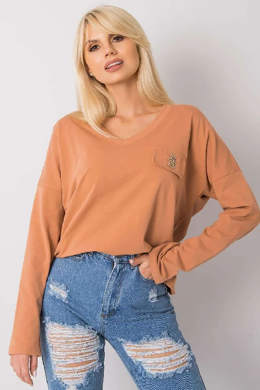 Women's Clothes for All-Day Comfort and Style Fancy Teddy Bear Pocket Cotton Long Sleeve Top Women's Clothes for All-Day Comfort and Style Fancy Teddy Bear Pocket Cotton Long Sleeve Top