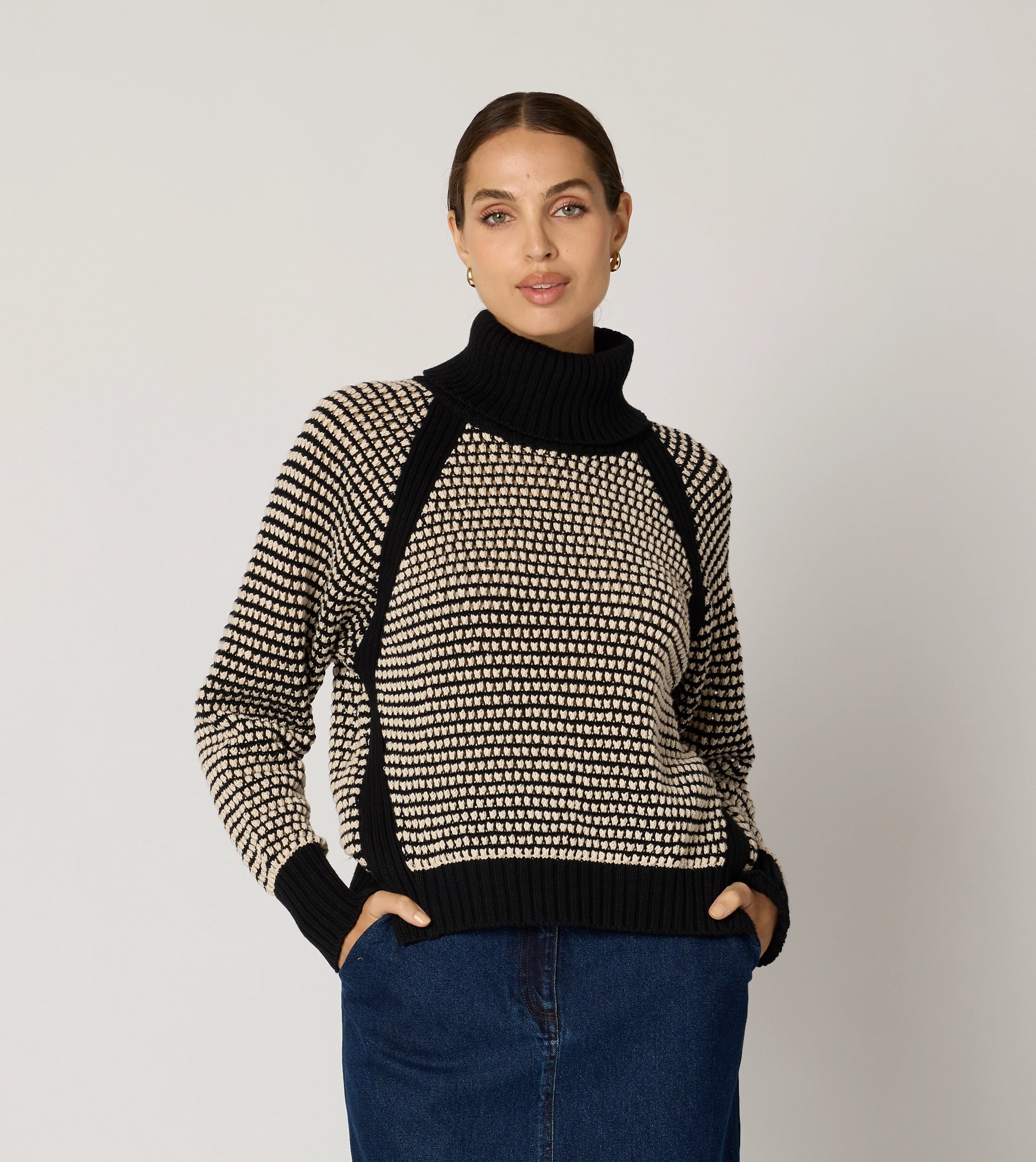 Women's Evening Wear Madison Sweater | Black/Ivory