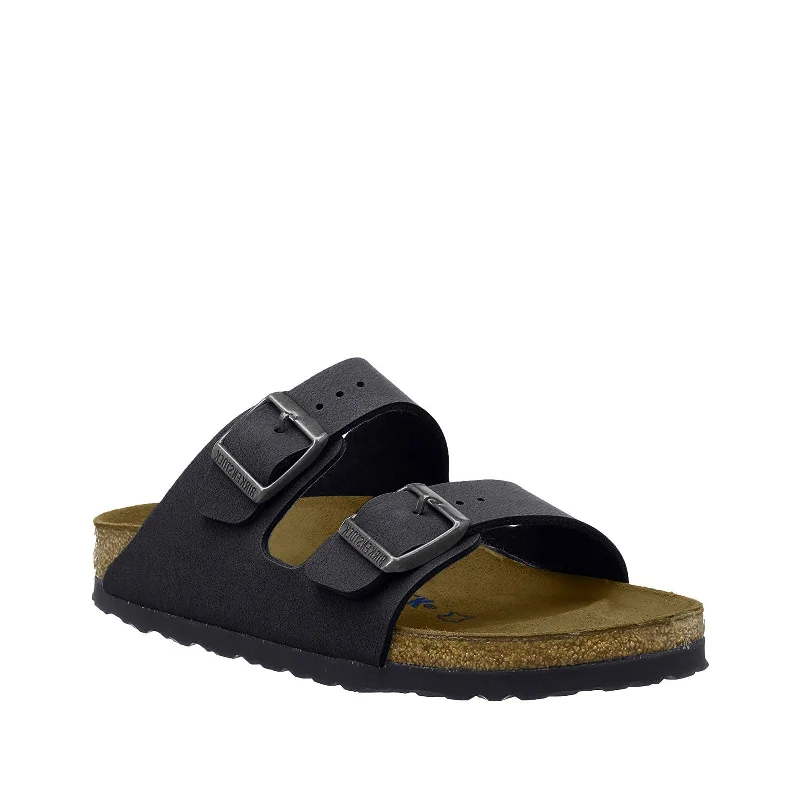 Men's Shoes Birkenstock ARIZONA Soft Footbed Slide Sandals 0552331 BLACK LEATHER