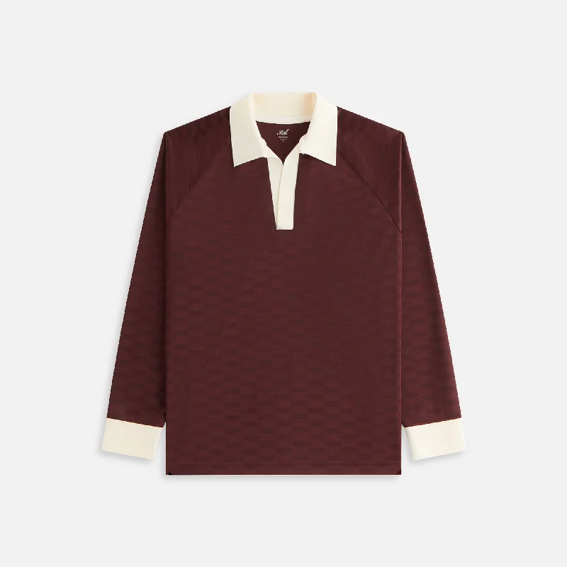 Women's Chic Outerwear Garments Kith Women Ridley Polo Monogram Jersey Long Sleeve - Magma Women's Chic Outerwear Garments Kith Women Ridley Polo Monogram Jersey Long Sleeve - Magma