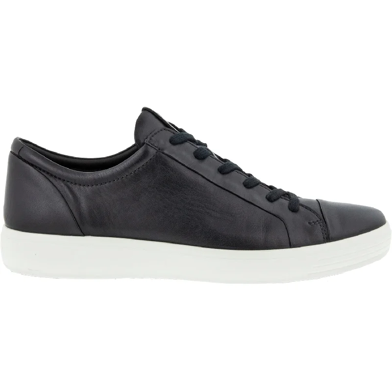 Men's Shock-Absorbing Shoes Men's Ecco Soft 7 City Sneaker Black Leather