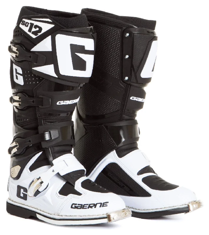 Men's Modern Boots Gaerne SG-12 Men's Black/White Motocross Boots