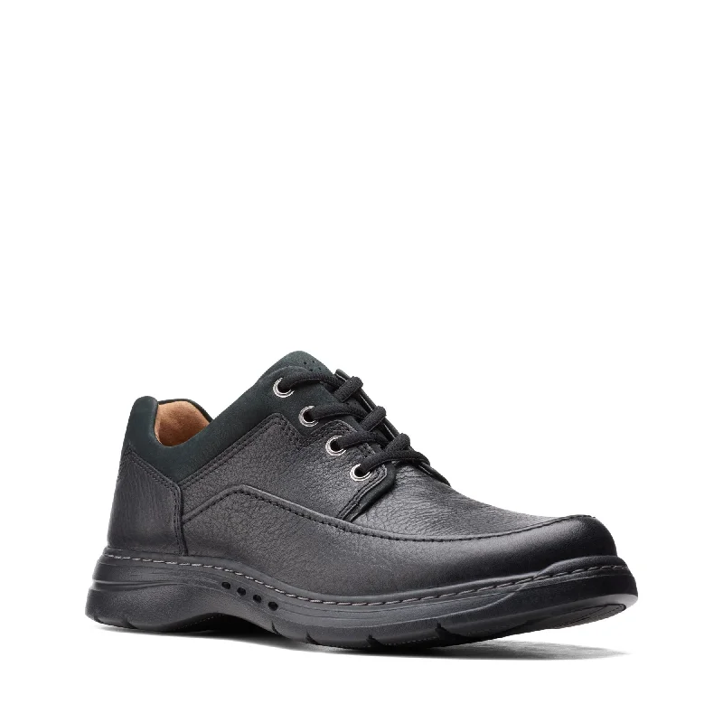 Clarks Un Brawley Lace Black Leather Men's