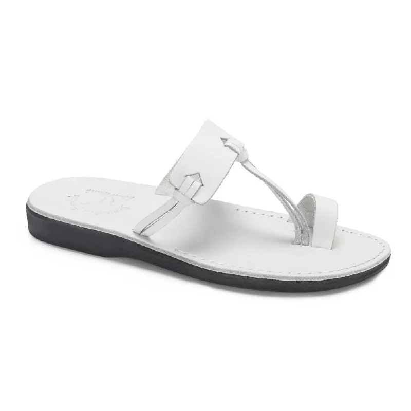 David - Leather Open Toe Sandal | White