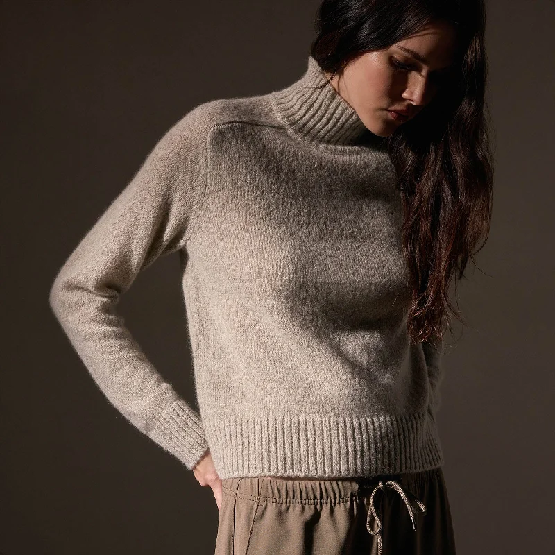 Formal Attire For Women Cashmere Funnel Neck Sweater - Hazel