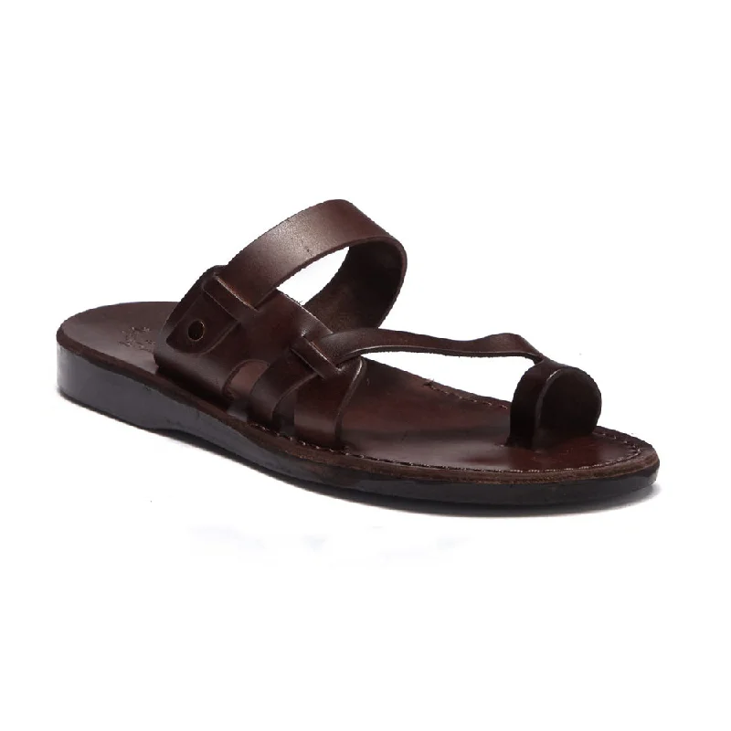 Jabin - Leather Toe Loop Sandal | Brown