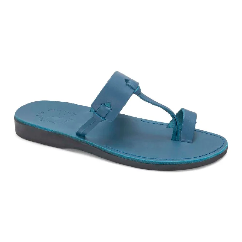 David - Leather Open Toe Sandal | Blue