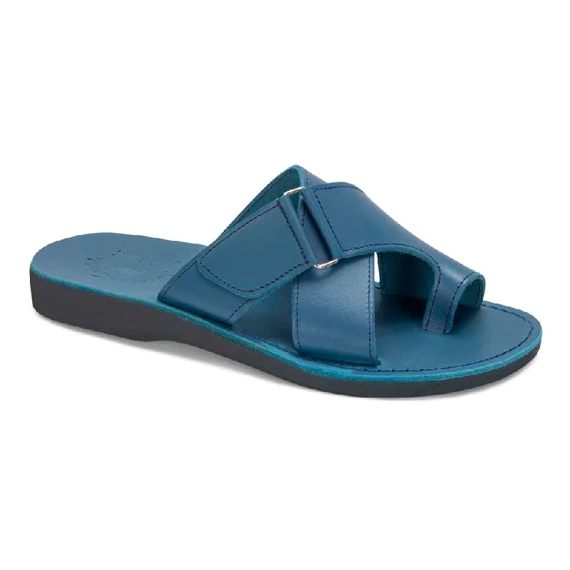 Asher - Leather Slide On Sandal | Blue