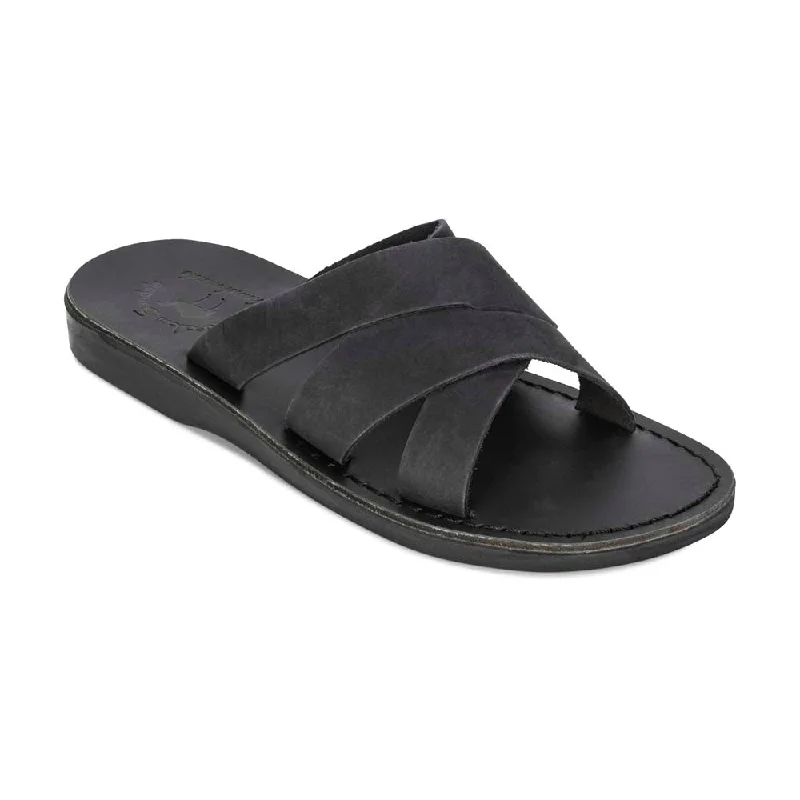 Axel - Leather Coastal Sandal | Black Nubuck