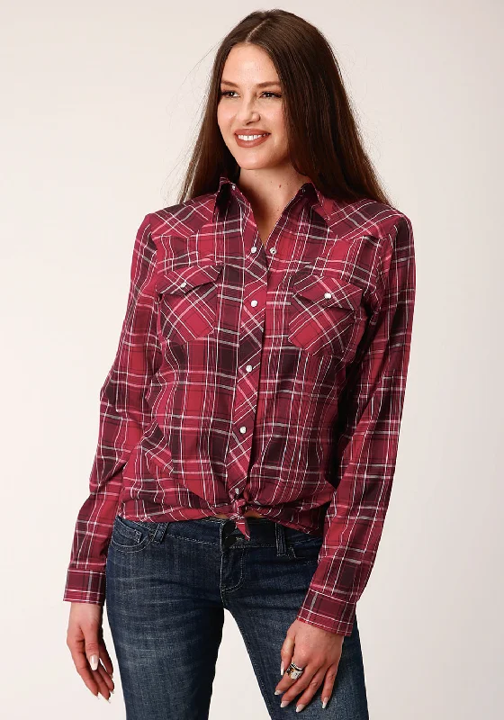 Women's Stylish Vacation Attire Roper Womens 820 Bright Plaid Red Cotton Blend L/S Shirt Women's Stylish Vacation Attire Roper Womens 820 Bright Plaid Red Cotton Blend L/S Shirt