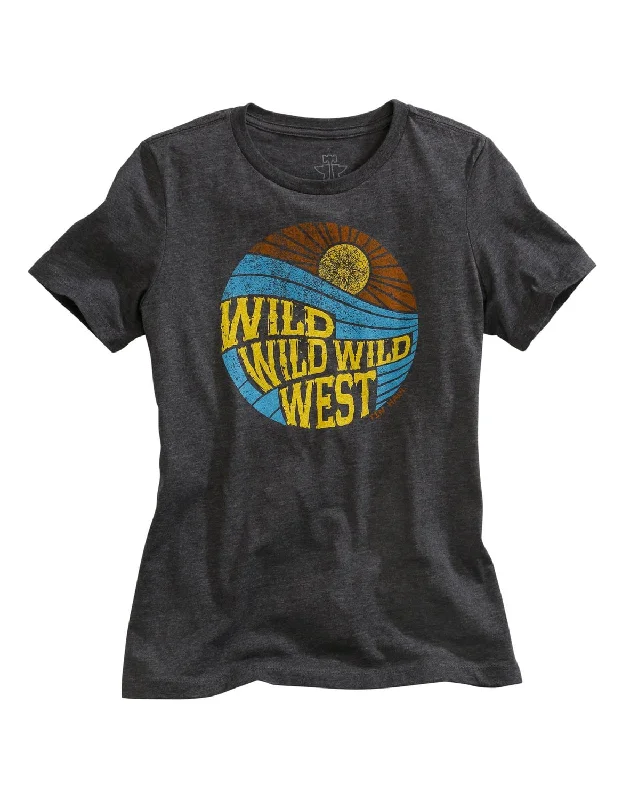 Stylish Women's Garments Tin Haul Womens Grey Cotton Blend Wild West S/S Retro T-Shirt Stylish Women's Garments Tin Haul Womens Grey Cotton Blend Wild West S/S Retro T-Shirt