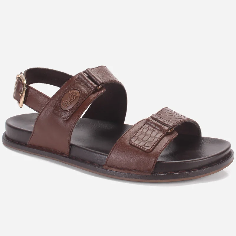 Men "VEERO" Leather Open Toe Summer Flat Sandals