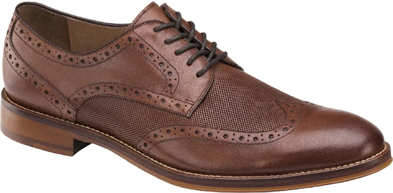 JOHNSTON & MURPHY MEN'S CONARD EMBOSSED WINGTIP 20-3894 OAK