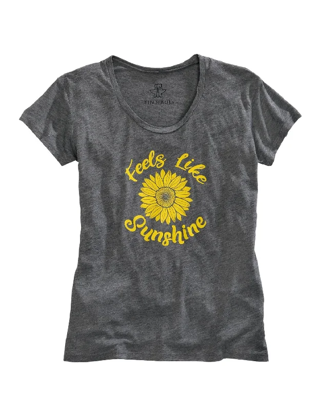 Women's Seasonal Garments Tin Haul Womens Grey Poly/Rayon Feels Like Sunshine S/S T-Shirt Women's Seasonal Garments Tin Haul Womens Grey Poly/Rayon Feels Like Sunshine S/S T-Shirt