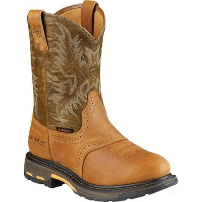 Ariat Boots: Men's Composite Toe 10008635 Waterproof Workhog Pull-On Cowboy Boot