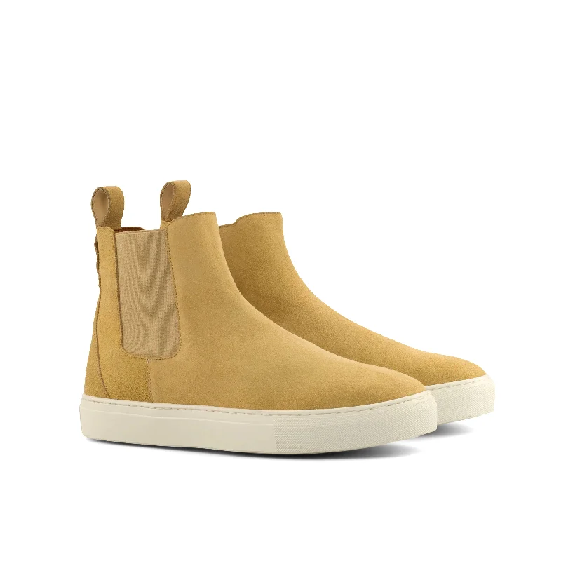 DapperFam Gallant in Sand Men's Lux Suede Chelsea Sport