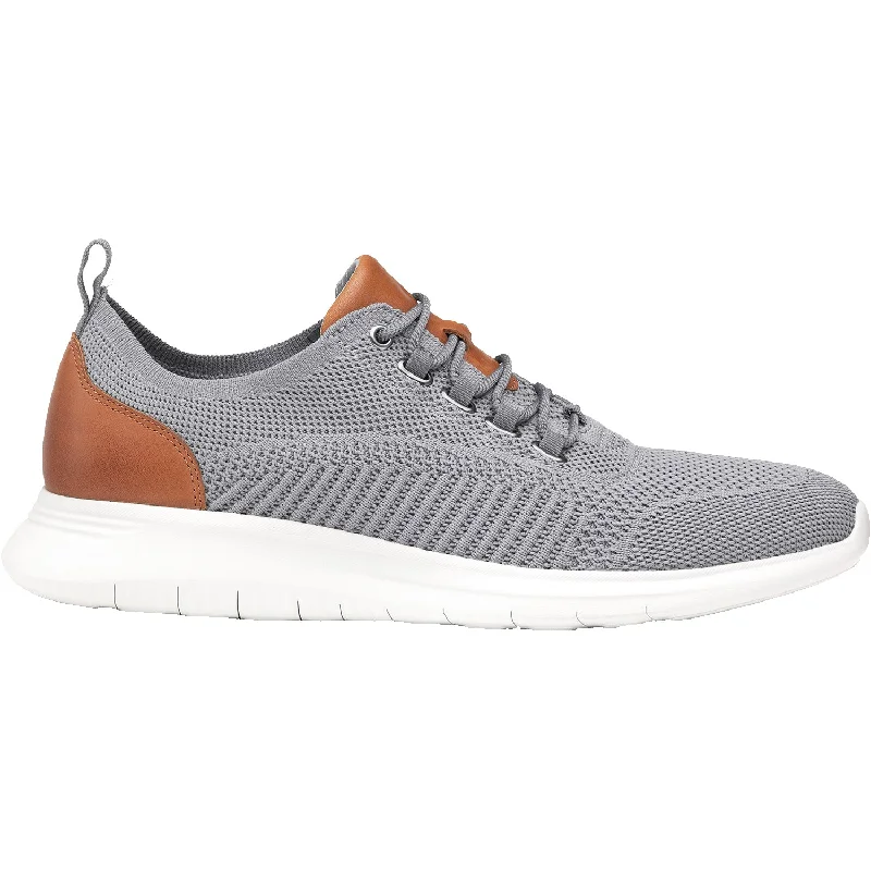 Men's Ergonomic Shoes Men's Johnston & Murphy Amherst Knit U-Throat Grey Knit Fabric/Leather