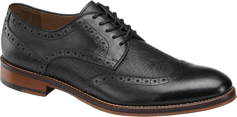 JOHNSTON&MURPHY MEN'S CONARD EMBOSSED WING TIP 20-3895 BLACK