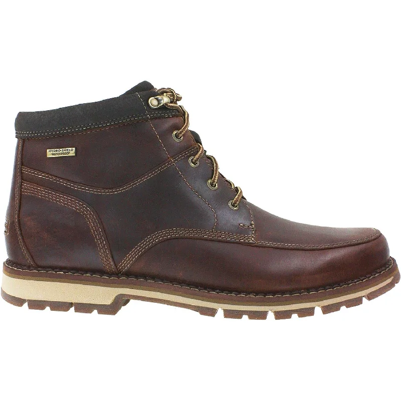 Men's Durable Shoes Men's Rockport Centry Panel Toe Boot Brown Leather