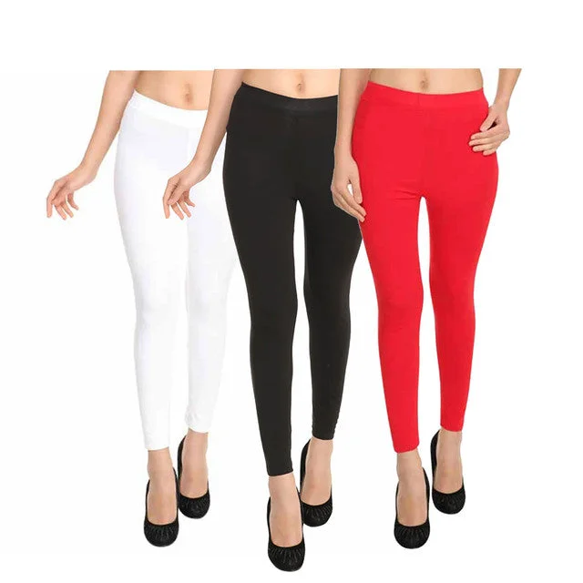 Comfortable Clothes HiFlyers Women Ankle Length Leggings Pack Of 3