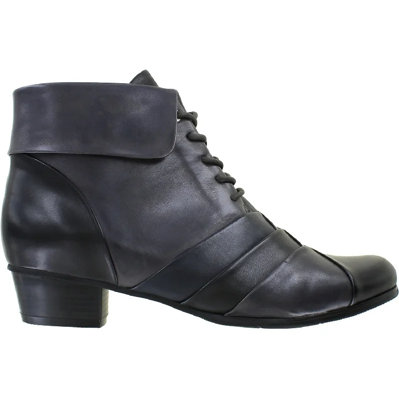 Men's Stylish Shoes Women's Regarde Le Ciel Stefany-374 Black/Muddy/Navy Glove Leather