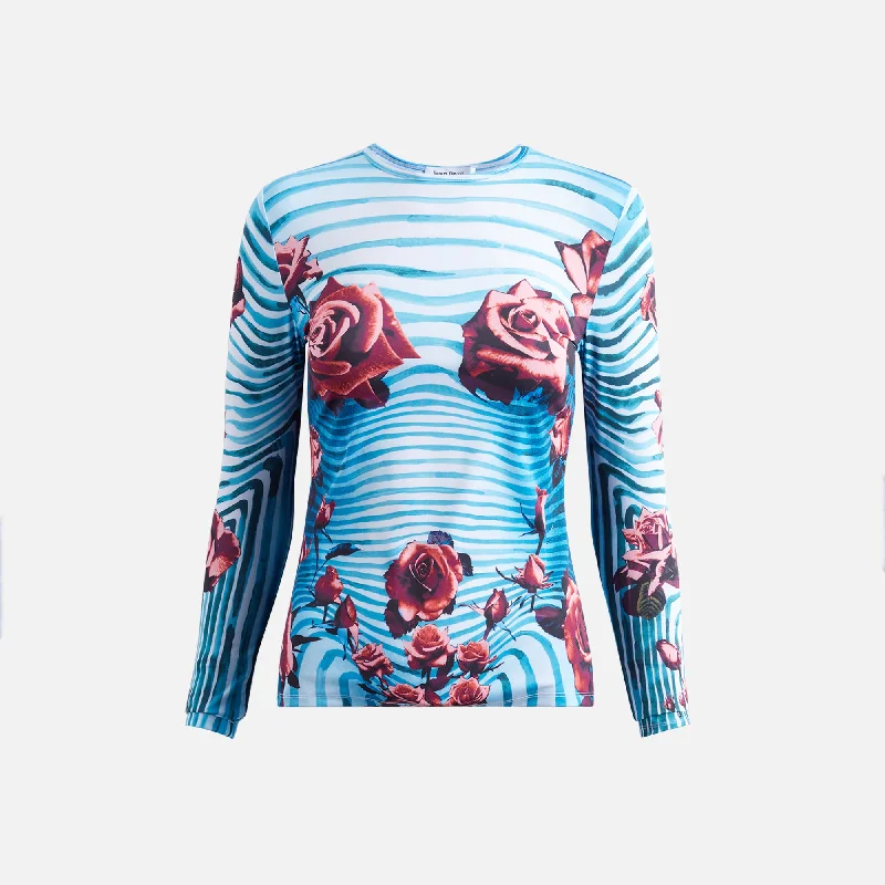 Women's Activewear Apparel Jean Paul Gaultier Jersey Long Sleeve Printed Top - Flower Body Morphing Women's Activewear Apparel Jean Paul Gaultier Jersey Long Sleeve Printed Top - Flower Body Morphing