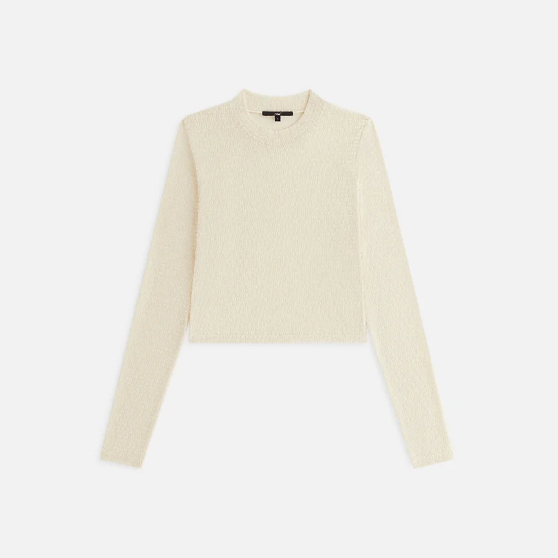 Elegant Women's Evening Garments Kith Women Mulberry Monogram Mesh Long Sleeve Tee - Muslin Elegant Women's Evening Garments Kith Women Mulberry Monogram Mesh Long Sleeve Tee - Muslin