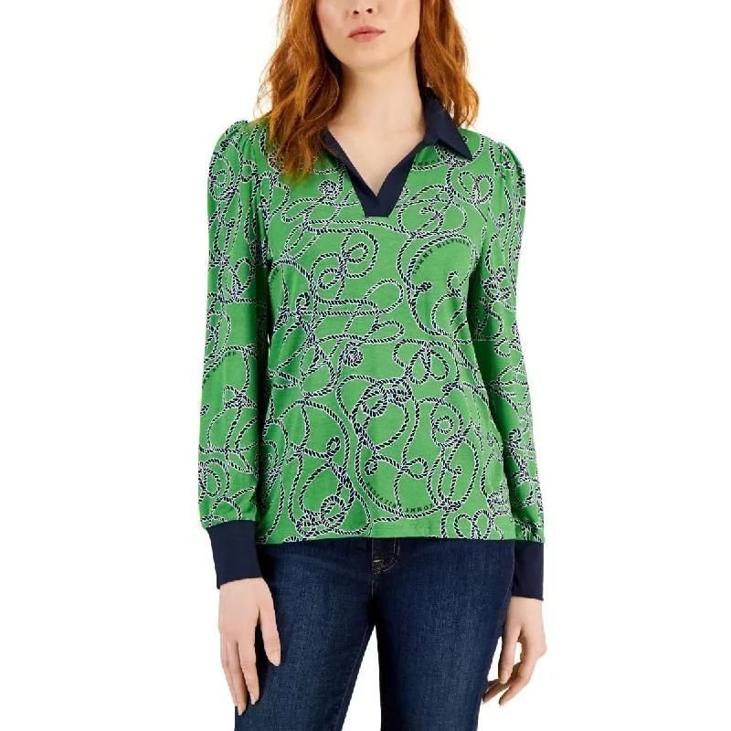 Women's Clothing Womens Knotty Ropes Johnny Collar Tunic Top