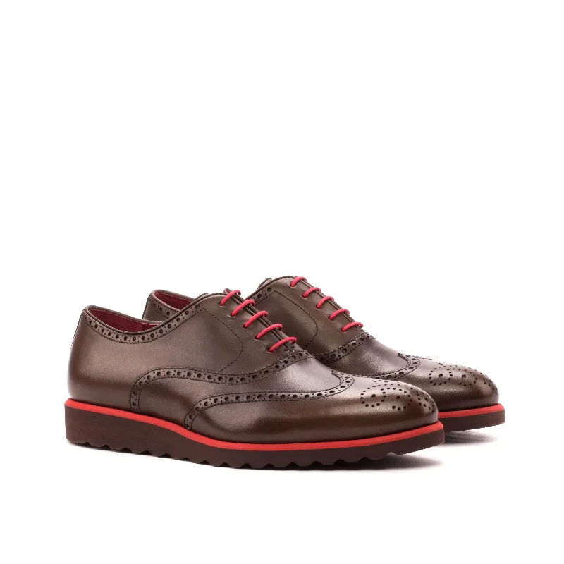 DapperFam Aeron in Dark Brown Men's Italian Leather Full Brogue