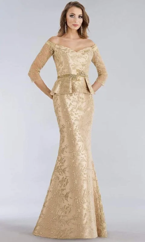 Effortless Style Feriani Couture - 18965 Lace Off-Shoulder Trumpet Dress