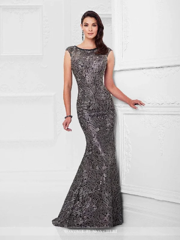 Women's Plus-Size Casual Outfit Mon Cheri Embroidered Beaded Bateau Trumpet Dress in Pewter 117922 Women's Plus-Size Casual Outfit Mon Cheri Embroidered Beaded Bateau Trumpet Dress in Pewter 117922