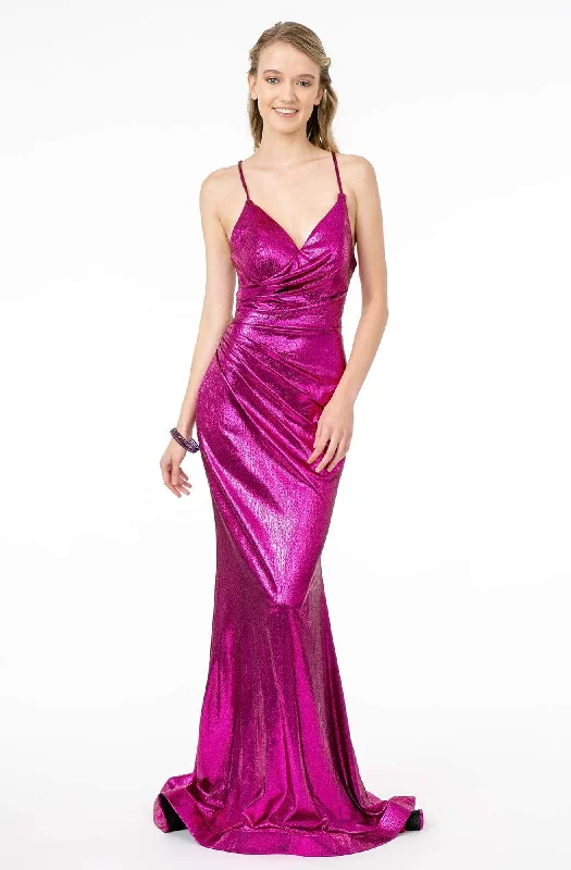 Limited-Time Markdowns On Stylish Wardrobe Essentials Elizabeth K - GL2943 Plunging V-Neck Ruched Trumpet Dress Limited-Time Markdowns On Stylish Wardrobe Essentials Elizabeth K - GL2943 Plunging V-Neck Ruched Trumpet Dress
