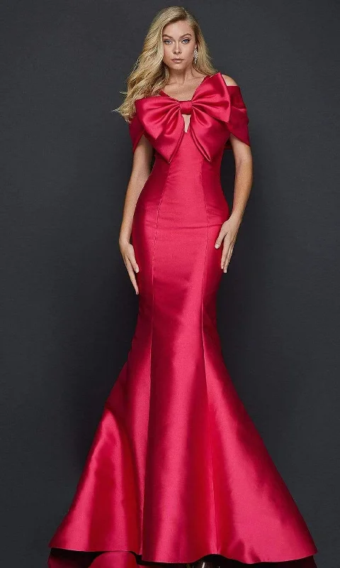 Elegant Women's Clothing Terani Couture - 2012E2279 Bow Accented Mermaid Dress With Train Elegant Women's Clothing Terani Couture - 2012E2279 Bow Accented Mermaid Dress With Train