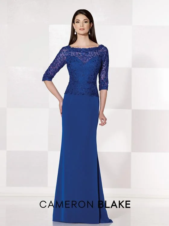 Women's Clothing Apparel Sets Mon Cheri 215645 Dress Blue