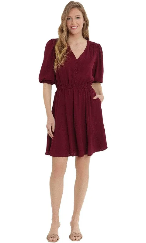 Must-Have Women's Fashion At The Lowest Prices London Times T5862M - V-Neck Front Button Cocktail Dress Must-Have Women's Fashion At The Lowest Prices London Times T5862M - V-Neck Front Button Cocktail Dress