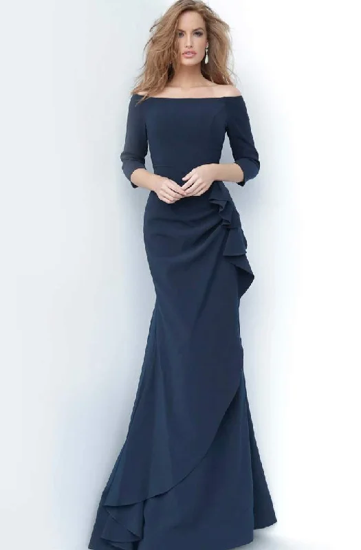 Women's Casual Apparel For Weekends Jovani - 00446SC Off Shoulder Drape Mermaid Dress Women's Casual Apparel For Weekends Jovani - 00446SC Off Shoulder Drape Mermaid Dress