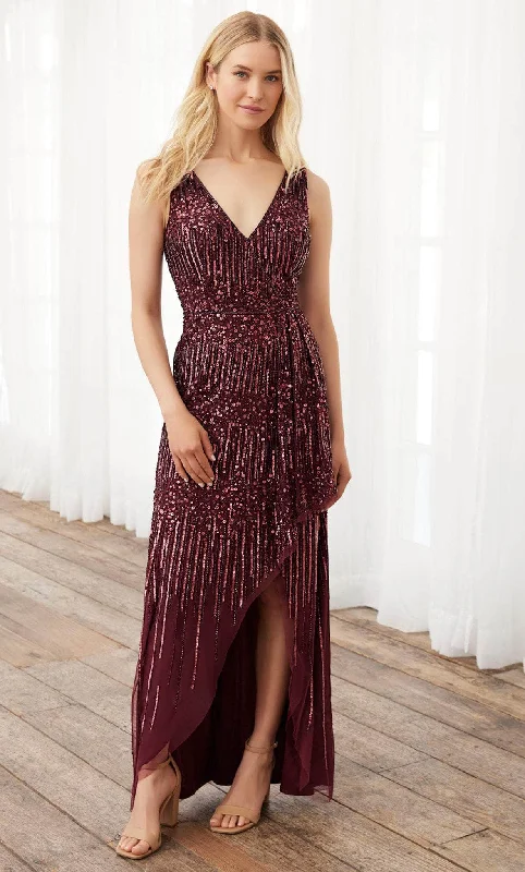 Women's Clothing For Outdoor Activities Adrianna Papell Platinum 40391 - Open V Back Sequined Dress Women's Clothing For Outdoor Activities Adrianna Papell Platinum 40391 - Open V Back Sequined Dress