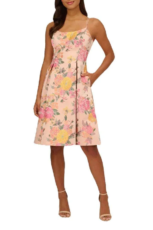 Stylish Looks Adrianna Papell AP1D105001 - Dual Strap Pleated Cocktail Dress
