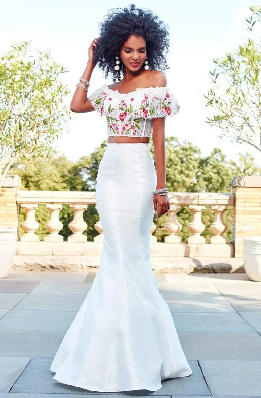 Season Transition Versatile Wear Clearance Clarisse - 4955 Two Piece Multi-Color Embroidered Mermaid Dress Season Transition Versatile Wear Clearance Clarisse - 4955 Two Piece Multi-Color Embroidered Mermaid Dress