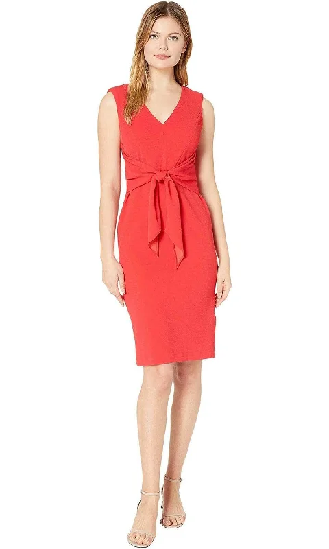 Women's Evening Wear Outfit Adrianna Papell AP1D103907 - Tie Front Knee Length Cocktail Dress Women's Evening Wear Outfit Adrianna Papell AP1D103907 - Tie Front Knee Length Cocktail Dress