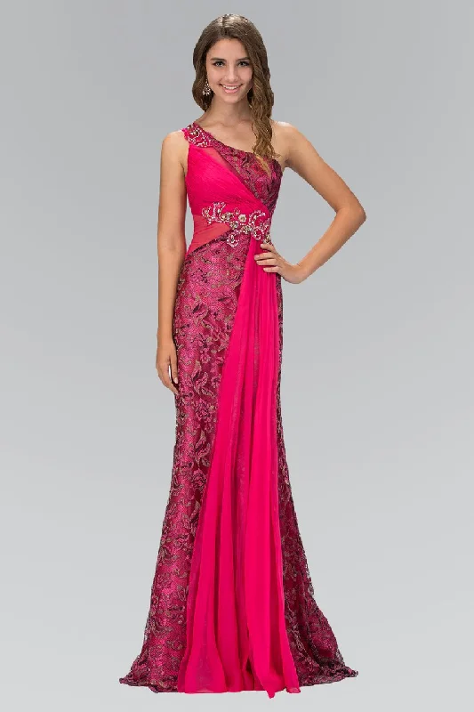 Classic Elegance Sales Elizabeth K - GL1095 Embellished Asymmetrical Neck Trumpet Dress Classic Elegance Sales Elizabeth K - GL1095 Embellished Asymmetrical Neck Trumpet Dress