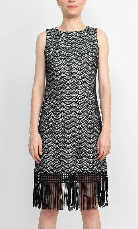 Bold Fashion Julia Jordan JJ36778 - Lace Fringe Hem Dress