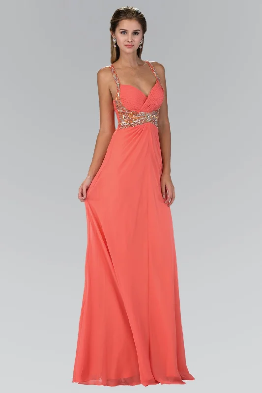 The Sale Everyone's Talking About Elizabeth K - GL1082 Jeweled Ruched Sweetheart Chiffon Dress The Sale Everyone's Talking About Elizabeth K - GL1082 Jeweled Ruched Sweetheart Chiffon Dress