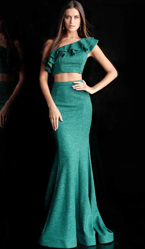 Women's Casual and Dressy Outfits Jovani - 66271 Two Piece Ruffled Asymmetric Mermaid Dress With Train Women's Casual and Dressy Outfits Jovani - 66271 Two Piece Ruffled Asymmetric Mermaid Dress With Train