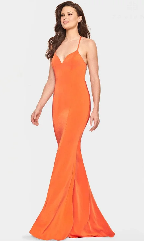 Trendy Casual Outfits Faviana S10848 - Strapped Open Back Mermaid Dress